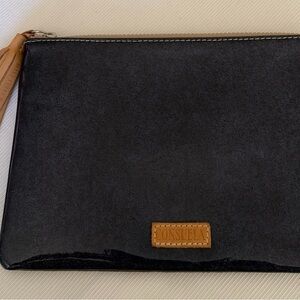 Consuela Retired Jerry Clutch in Navy with Tan Leather Trim